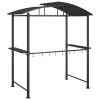 BBQ Gazebo with Side Shelves Anthracite 82.7"x44.9"x90.6" Steel