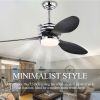 52'' ABS Blades Ceiling Fan with Lights and Remote (6 Speeds Adjustable) , DC Motor Modern Ceiling Fan with 3 ABS Fan Blades & 2 Down Rods