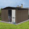 Metal garden sheds 10ftÃ—8ft outdoor storage sheds Brown + Black