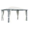 Gazebo with Curtain 157.5"x118.1" Cream Aluminum