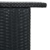 Garden Bar Table Black 47.2"x21.7"x43.3" Poly Rattan