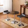 Baxton Black Adjustable Height Wood and Chrome Metal Bar Table and 2 Black Chrome Air Lift Adjustable Swivel Stools Set