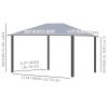 10' x 13' Patio Gazebo, Aluminum Frame, Outdoor Gazebo Canopy Shelter with Netting & Curtains, Garden, Lawn, Backyard and Deck, Gray