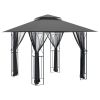 Gazebo with Sidewalls Anthracite 118.1"x118.1"x106.3" Steel