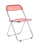 RED Clear Transparent Folding Chair Chair Pc Plastic Living Room Seat