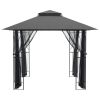 Gazebo with Sidewalls Anthracite 118.1"x118.1"x106.3" Steel