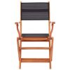 Folding Patio Chairs 2 pcs Black Solid Wood Eucalyptus and Textilene