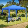 Outdoor 10x 10Ft Pop Up Gazebo Canopy Tent with Removable Sidewall with Zipper,2pcs Sidewall with Mosquito Netting,with 4pcs Weight sand bag