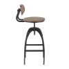 Dakota Industrial Mid-Back Barstool in Black Metal and Medium Brown Wood-Pressed Grain Bamboo by LumiSource