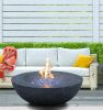 42 Inch Outdoor Concrete Propane gas Fire Pit bowl in Dark Gray color