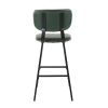 Foundry Contemporary Barstool in Black Metal and Green Faux Leather with Green Zig Zag Stitching by LumiSource - Set of 2