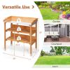 Garden Wooden Potting Bench Work Station with Hook