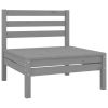 4 Piece Patio Lounge Set Solid Pinewood Gray