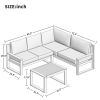 3-Piece Patio Sectional Set Acacia Wood and Grey Cushions Ideal for Outdoors and Indoors