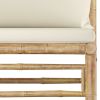 12 Piece Bamboo Lounging Set With Cream Cushions