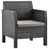 3 Piece Garden Lounge Set with Cushions PP Anthracite