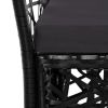 7 Piece Outdoor Dining Set Poly Rattan Black