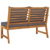 Garden Bench 45.1" with Dark Gray Cushion Solid Acacia Wood