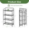 4-Tier Folding Plant Stand with Adjustable Shelf and Feet