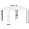 Gazebo with Double Roof 9.8'x9.8' White