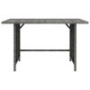 Patio Dining Table Gray 43.3"x27.6"x25.6" Poly Rattan