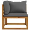 4 Piece Garden Lounge Set with Cushion Solid Acacia Wood