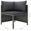 2-Seater Patio Sofa with Cushions Gray Poly Rattan