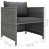 Patio Sofa with Cushions Gray Poly Rattan