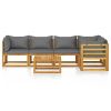 6 Piece Garden Lounge Set with Cushions Solid Acacia Wood