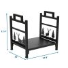 Wrought Iron Log Rack, Firewood Storage Holder, Heavy Duty Log Bin, Fireside Log Carrier for Fireplace Stove Accessories Christmas Pattern