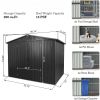 Outdoor Storage Shed 8.2'x 6.2', Metal Garden Shed for Bike, Trash Can, Galvanized Steel Outdoor Storage Cabinet with Lockable Door for Backyard