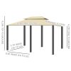 10' x 13' Patio Gazebo, Outdoor Gazebo Canopy Shelter with Curtains, Vented Roof, All-Weather Steel Frame, for Garden, Lawn, Backyard and Deck