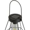 7.5" Black Geometric Outdoor Hanging Solar Lantern with Handle - 7.5