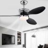 52'' ABS Blades Ceiling Fan with Lights and DC Remote, DC Motor Modern Ceiling Fan with 3 ABS Fan Blades & 2 Down Rods