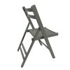 Furniture Slatted Wood Folding Special Event Chair - Gray; Set of 4; FOLDING CHAIR; FOLDABLE STYLE