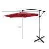 10FT Banana Umbrella Waterproof Folding Sunshade Wine Red-dk