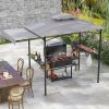 10.5 x 5 FT Grill Gazebo with Side Awning and Double-Tiered Top