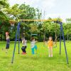 4-in-1 660 lbs Heavy Duty Swing Set for Kids Aged 3-9 Years Old