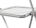 Folding Chair Transparent Chairs-Ghost Stackable Crystal Folding Chair-PC Plastic Living Room Seat-Chrome Frame and Foldable Acrylic Chair fo -O-Clear