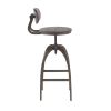 Dakota Industrial Mid-Back Barstool in Antique Metal and Espresso Wood-Pressed Grain Bamboo by LumiSource