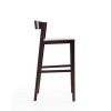 Manhattan Comfort Klismos 40.75 in. Ivory and Dark Walnut Beech Wood Barstool