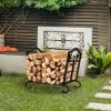 Foldable Firewood Log Rack Steel Wood Storage Holder