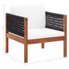 Patio Chair with cushion Solid Acacia Wood