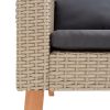 2 Piece Garden Lounge Set with Cushions Poly Rattan Beige