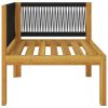 2-seater Patio Bench with Cushions Solid Acacia Wood