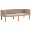 2 Piece Garden Lounge Set with Cushions Poly Rattan Beige