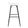 Ale 30" Contemporary Fixed-Height Bar Stool in Black Steel and White Faux Leather by LumiSource - Set of 2