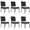 7 Piece Garden Dining Set Poly Rattan Black