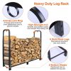 Firewood Log Rack 2500LBS Iron Wood Lumber Storage Stacking Rack 4.03ft Heavy Duty Pile Lumber Storage Holder for Fireplace Firepit