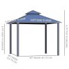 10' x 10' Hardtop Gazebo Canopy with Polycarbonate Double Roof, Aluminum Frame, Permanent Pavilion Outdoor Gazebo with Netting and Curtains for Patio